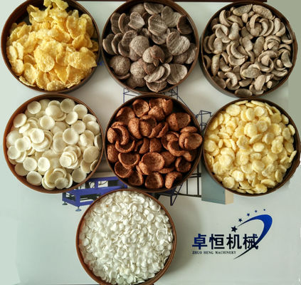 200-250 kg/h Capacidad Máquina para hacer snacks para el desayuno Cereales Flocos de maíz Puff en los alimentos