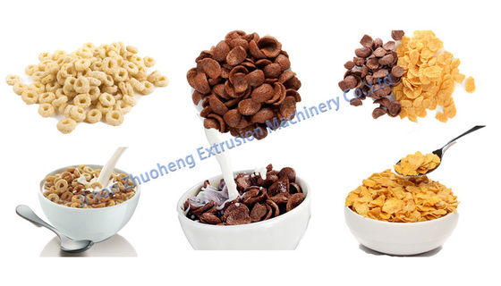 200-250 kg/h Capacidad Máquina para hacer snacks para el desayuno Cereales Flocos de maíz Puff en los alimentos