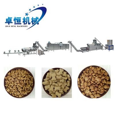 Construcción de acero inoxidable Gran capacidad línea de extrusión de pellets de alimentos para mascotas secos y húmedos
