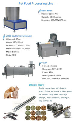 Máquina de extrusión de alimentos para mascotas para la fabricación totalmente automática de alimentos para gatos y perros en granjas