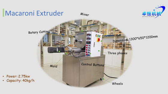 Máquina automática para hacer macarrones con motor SIMENS y capacidad de 40 kg/h